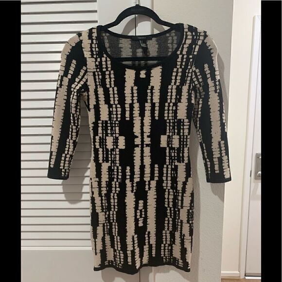 Forever 21 Black Cream Knit sweater Cocktail Dress - Picture 3 of 3